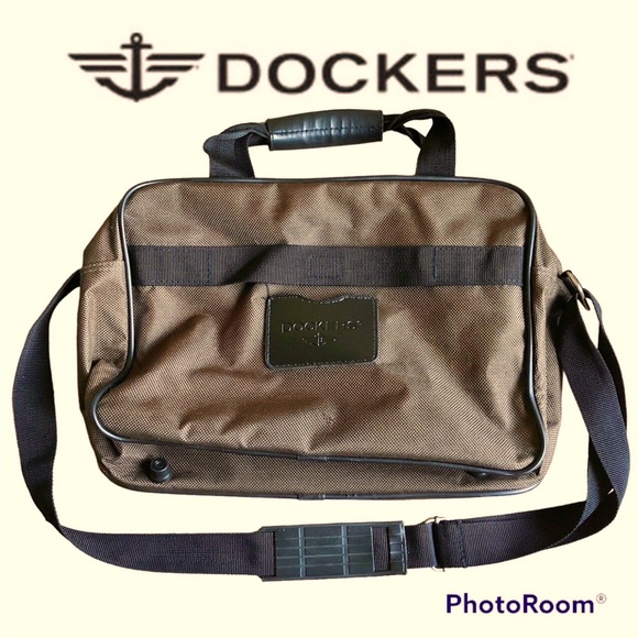 DOCKERS 15" Duffel Bag CarryOn Overnight Weekend Canvas Travel Tote BROWN UNISEX - Picture 2 of 16